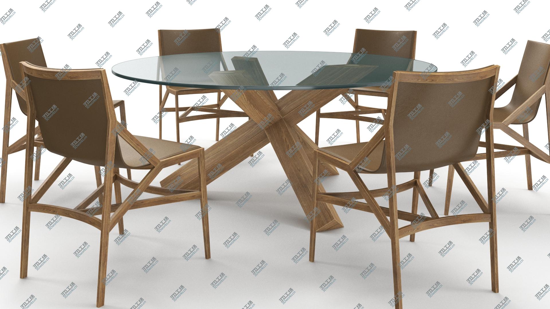 images/goods_img/2021040233/Cassina Dining Table Chair Set Oak Glass Brown 3D model/4.jpg